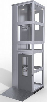 Платформа подъемная для инвалидов вертикального перемещения в самонесущей остекленной шахте ППБ225ВП  - Лифт : цена, характеристики, описание, фото.